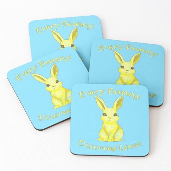 Item preview, Every Bunny Deserves Love - Yellow and Blue Distressed designed and sold by LthrDaddyBear.
