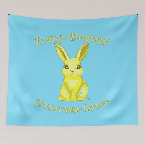 Item preview, Every Bunny Deserves Love - Yellow and Blue Distressed designed and sold by LthrDaddyBear.