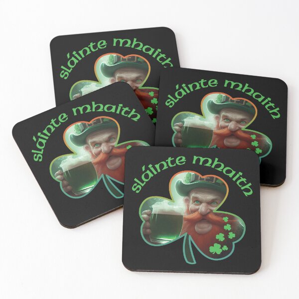 Item preview, LEPRECHAUN DRINKING GREEN BEER, SLAINTE MHAITH, ST. PATRICK'S DAY designed and sold by FlutteringWings.