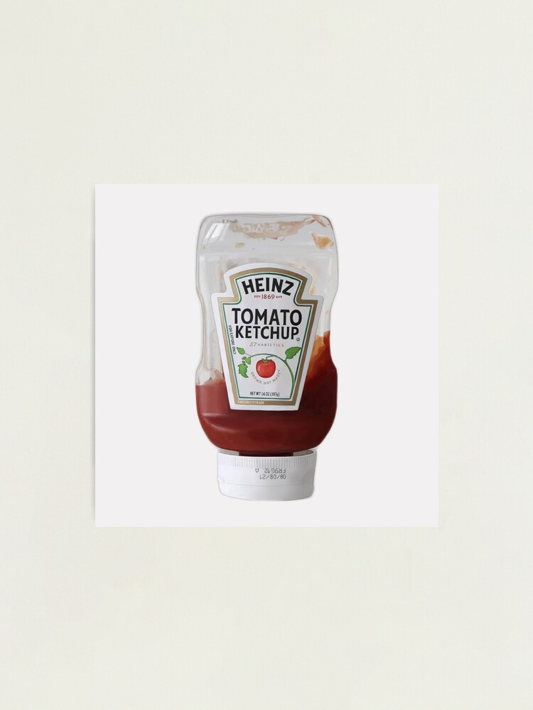 The iconic design of the glass Heinz ketchup bottle.