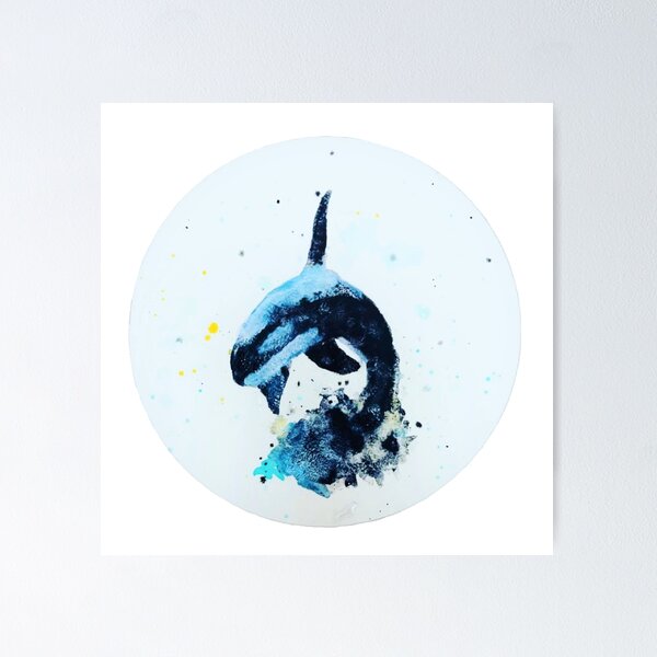 Orca whale in martini glass watercolor  Pin for Sale by Maryna Salagub