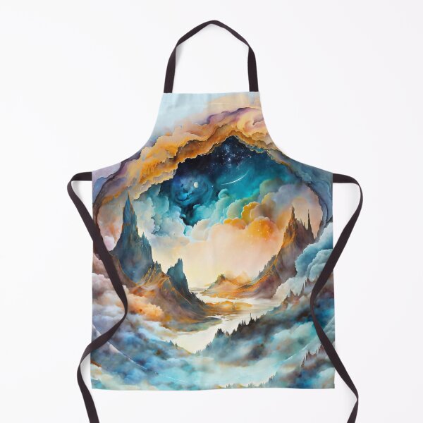 Item preview, Watercolor Mountain Clouds Dreamscape Circle designed and sold by entwithanaxe.