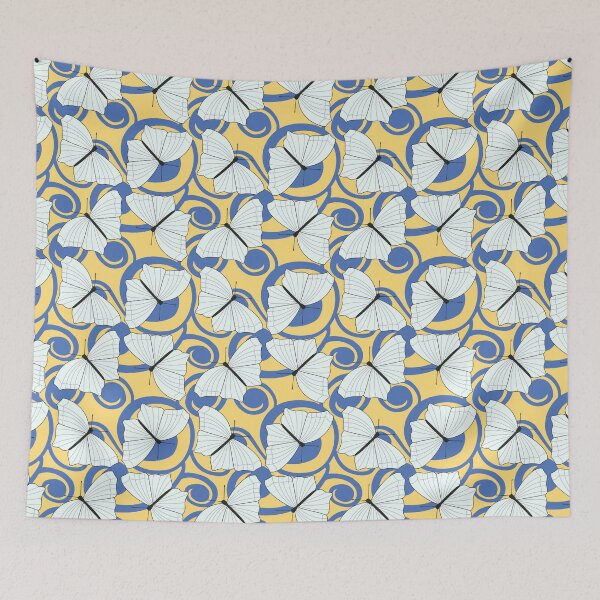 Item preview, White Butterflies on Whimsical Background designed and sold by MoePark.