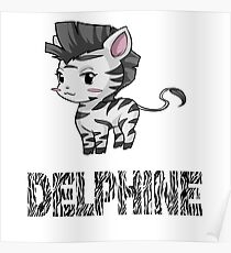 Zebra Delphine Poster