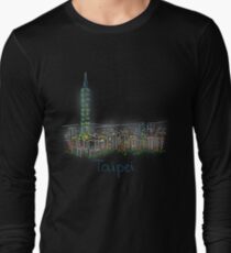 Taipei City Panorama at night Long Sleeve T-Shirt