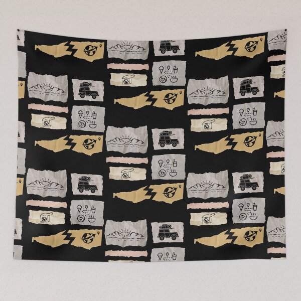Item preview, Doodle collage & line Drawing for traveler designed and sold by TypeWrite.