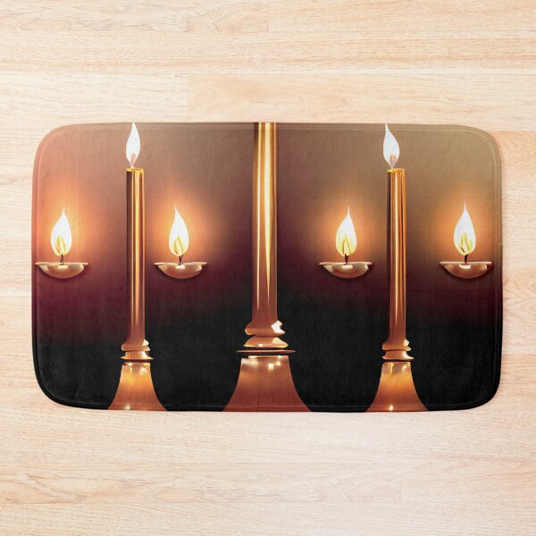 Item preview, a set of three gold candles sitting on top of a table designed and sold by DesignAtYO.