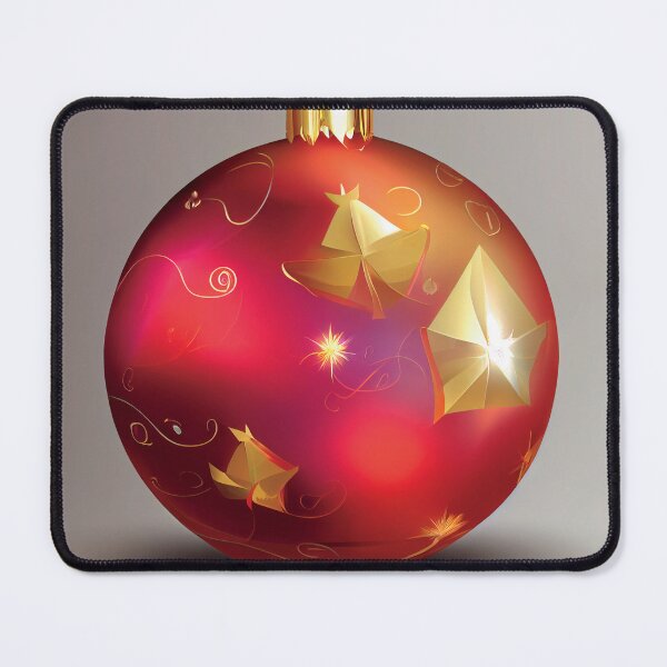 Item preview, a red christmas ornament with gold decorations designed and sold by DesignAtYO.