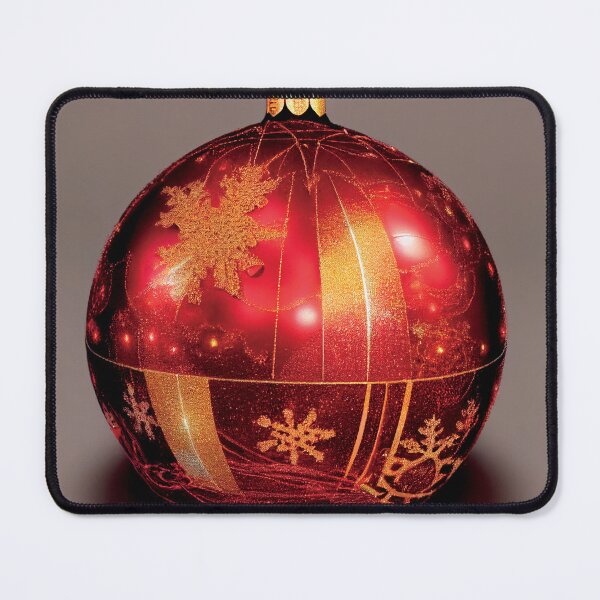Item preview, a red and gold christmas ornament with snowflakes designed and sold by DesignAtYO.