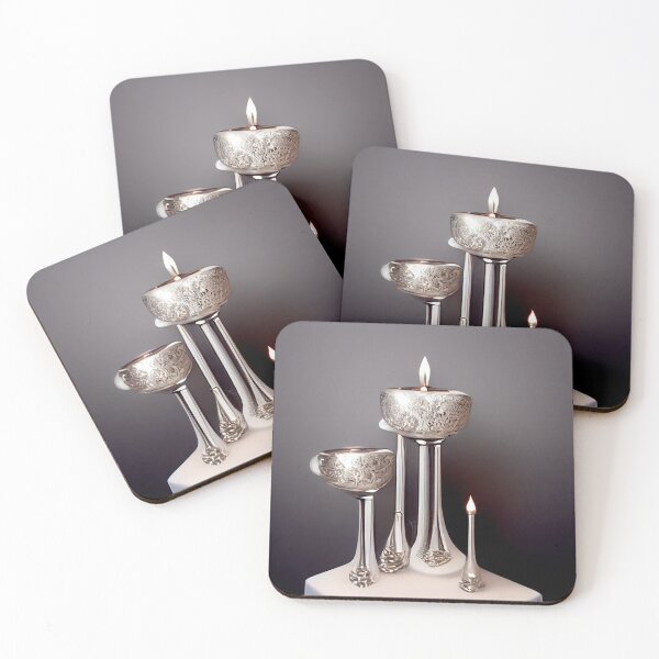 Item preview, a silver candle holder sitting on top of a white table designed and sold by DesignAtYO.