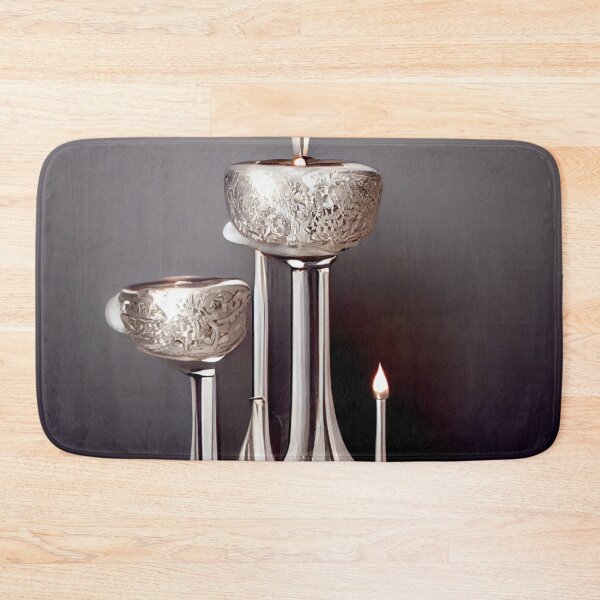 Item preview, a silver candle holder sitting on top of a white table designed and sold by DesignAtYO.