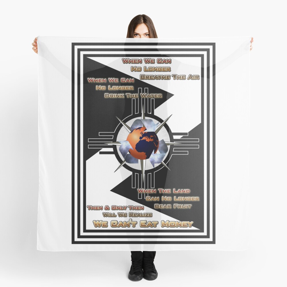 We Cant Eat Money 2017 by Xzendor7 - Head The Warning 2 We Can't Eat Money 2017 Typography Art Graphics Design by Xzendor7 Ladies Scarf