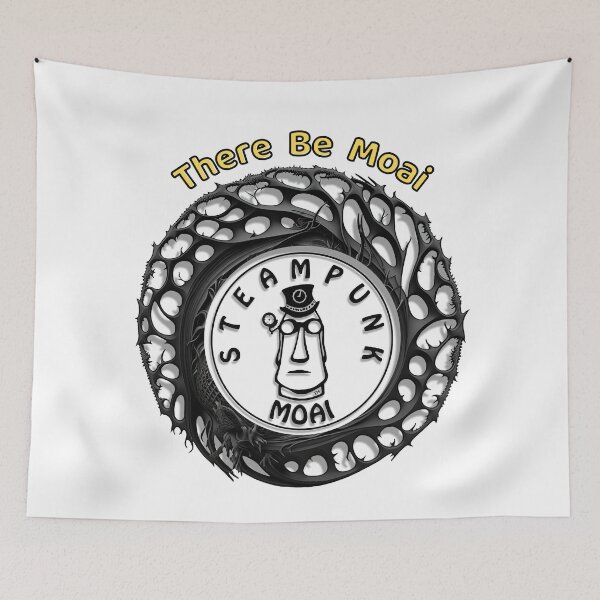 Item preview, There Be Moai  designed and sold by SteampunkMoai.