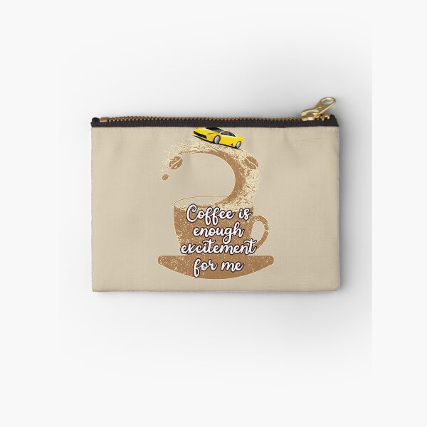 Item preview, Coffee is Enough Excitement For Me Funny Yellow Sports Car Thrill Driver Commercial Humor designed and sold by JoyOfHopeStore.