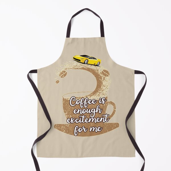 Item preview, Coffee is Enough Excitement For Me Funny Yellow Sports Car Thrill Driver Commercial Humor designed and sold by JoyOfHopeStore.