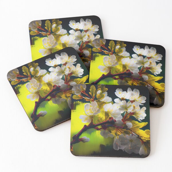 Item preview, White spring flowers abstract designed and sold by Roberts Birze.
