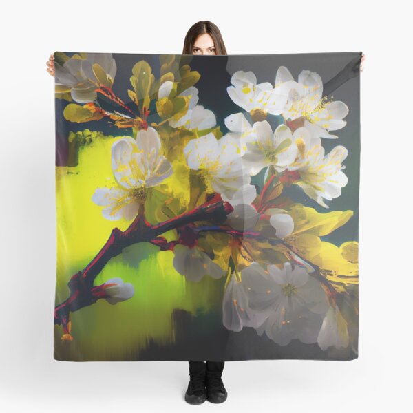 Item preview, White spring flowers abstract designed and sold by Roberts Birze.