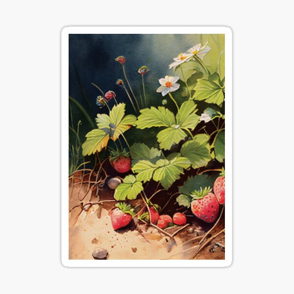 Artikel-Vorschau von Aquarell Erdbeeren wachsen wild, designt und verkauft von InspiredPamjoy.