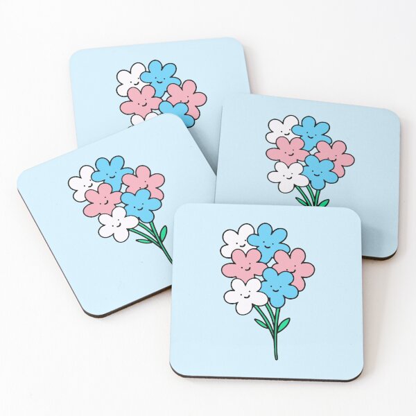 Item preview, Subtle Transgender Pride Flowers designed and sold by everything4eva.