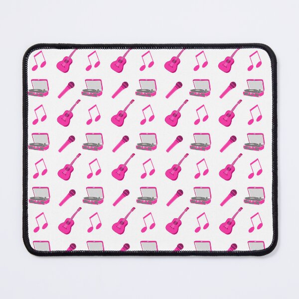 Item preview, Pink Music collection, record player, guitar, microphone and musical note designed and sold by Lindsay Marie Patterns.