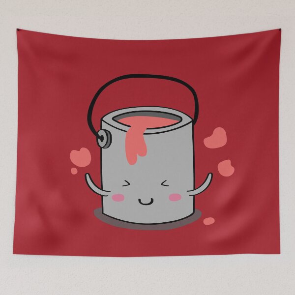 Item preview, Cute Red Paint Bucket illustration designed and sold by CutestShopEver.