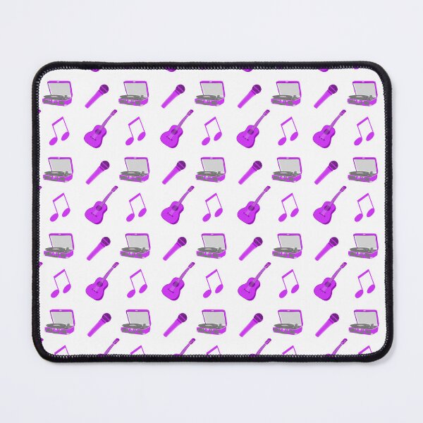 Item preview, Purple Music collection, record player, guitar, microphone and musical note designed and sold by Lindsay Marie Patterns.