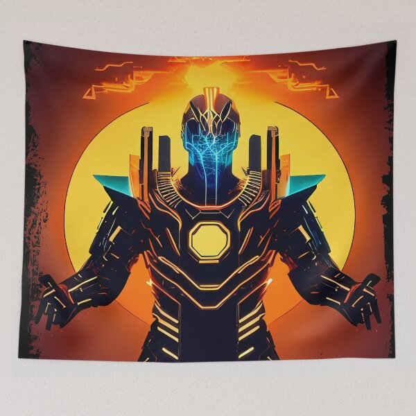 Item preview, Ra Egyptian Sun God Cyberpunk Sticker - Futuristic Design Featuring Ra, the Powerful Deity of Ancient Egypt in a Cyberpunk Style - Perfect for Laptops, Water Bottles, and More! designed and sold by Mytho Merch.