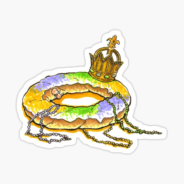 mardi gras king cake Sticker