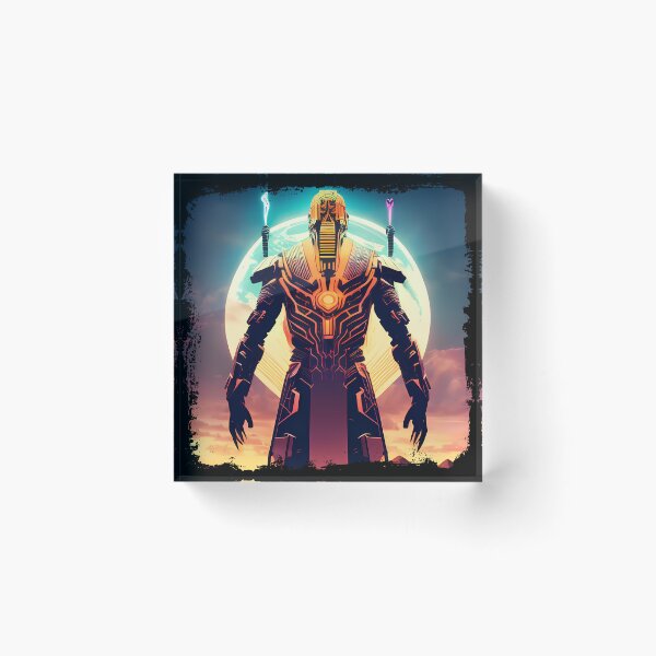 Item preview, Ra Egyptian Sun God Cyberpunk Sticker - Futuristic Design Featuring Ra, the Powerful Deity of Ancient Egypt in a Cyberpunk Style - Perfect for Laptops, Water Bottles, and More! designed and sold by Mytho Merch.