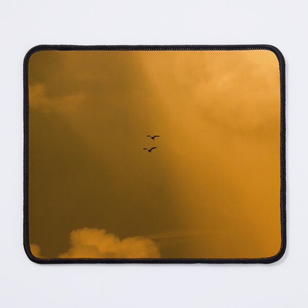 Item preview, Minimalist Photograph of Dusky Yellow Rainy Sky and Birds Flying designed and sold by MintoG.