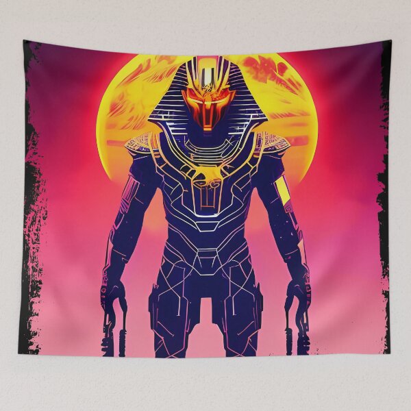 Item preview, Ra Egyptian Sun God Cyberpunk Sticker - Futuristic Design Featuring Ra, the Powerful Deity of Ancient Egypt in a Cyberpunk Style - Perfect for Laptops, Water Bottles, and More! designed and sold by Mytho Merch.