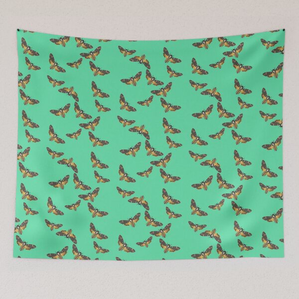 Item preview, Death's Head Moths Seafoam designed and sold by Ashley Gagnon.