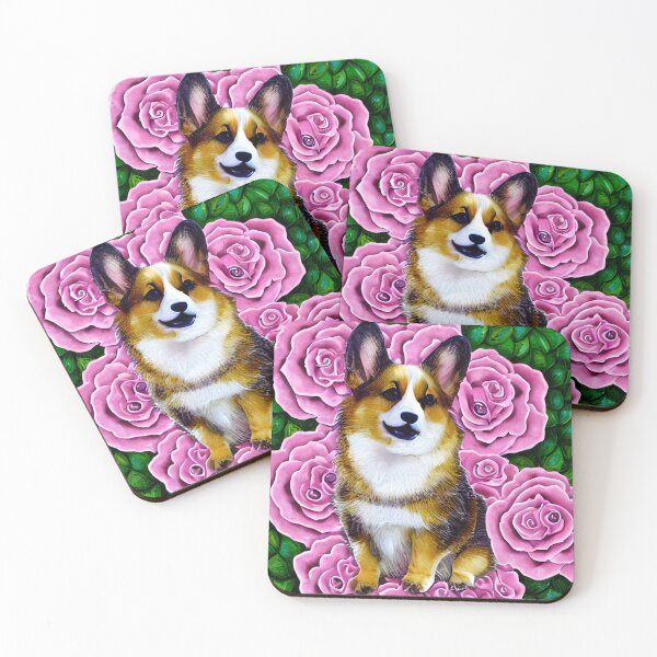 Item preview, Corgi in Roses designed and sold by ArtGraffita.