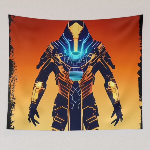 Item preview, Ra Egyptian Sun God Cyberpunk Sticker - Futuristic Design Featuring Ra, the Powerful Deity of Ancient Egypt in a Cyberpunk Style - Perfect for Laptops, Water Bottles, and More! designed and sold by Mytho Merch.