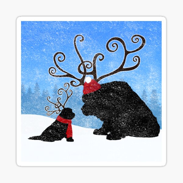 Reindeer Newfies Sticker