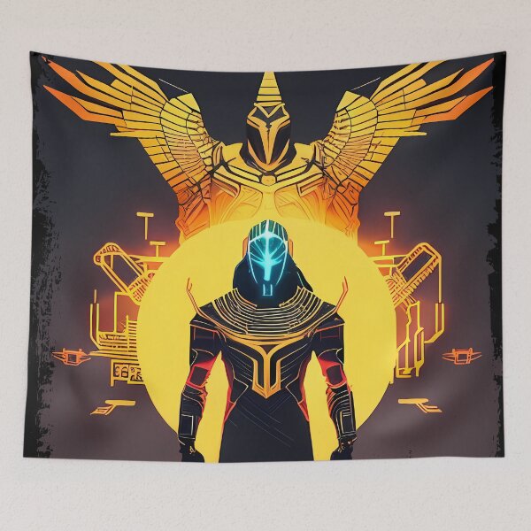 Item preview, Ra Egyptian Sun God Cyberpunk Sticker - Futuristic Design Featuring Ra, the Powerful Deity of Ancient Egypt in a Cyberpunk Style - Perfect for Laptops, Water Bottles, and More! designed and sold by Mytho Merch.