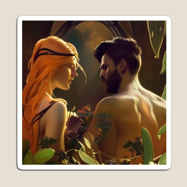 Biblical Adam and Eve Magnet