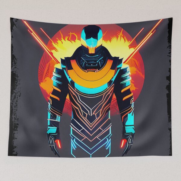 Item preview, Ra Egyptian Sun God Cyberpunk Sticker - Futuristic Design Featuring Ra, the Powerful Deity of Ancient Egypt  designed and sold by Mytho Merch.