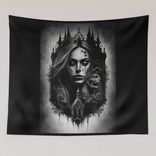 Item preview, Gothic Art - Gothic Beauty Painting - Gothic Horror Artwork designed and sold by ZickDezine.