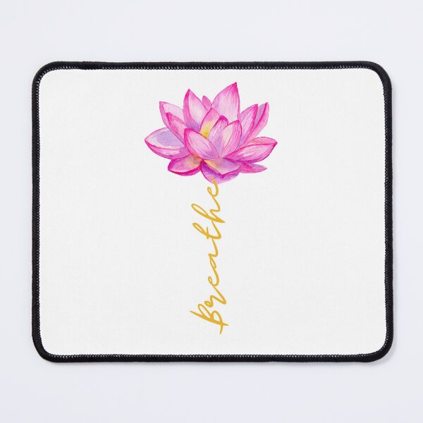 Item preview, 'Breathe' inscription and lotus flower - for meditation and everyday use designed and sold by Jawoahl.