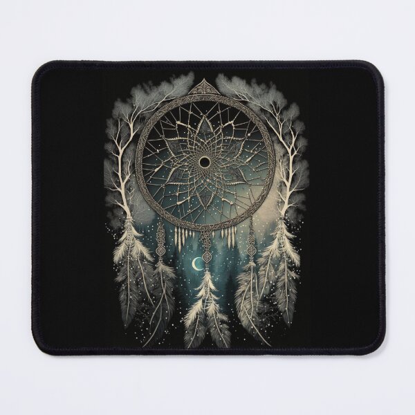 Item preview, Teal Glow Cream Dreamcatcher - Native American Spiritual Symbol Dream Protection designed and sold by Dragonstrom.