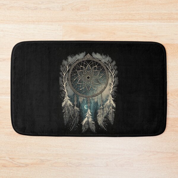 Item preview, Teal Glow Cream Dreamcatcher - Native American Spiritual Symbol Dream Protection designed and sold by Dragonstrom.