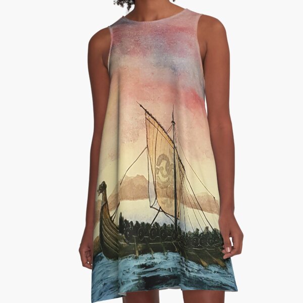 Drakkar, watercolor A-Line Dress