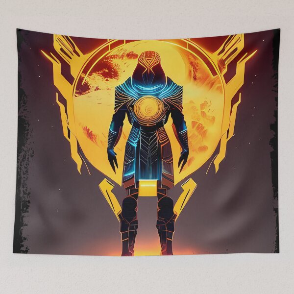 Item preview, Ra Egyptian Sun God Cyberpunk Sticker - Futuristic Design Featuring Ra, the Powerful Deity of Ancient Egypt in a Cyberpunk Style - Perfect for Laptops, Water Bottles, and More! designed and sold by Mytho Merch.