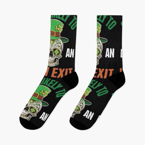 Item preview, Most Likely To Do An Irish Exit Funny St. Patrick's Sugar Skull designed and sold by GravitiTees.
