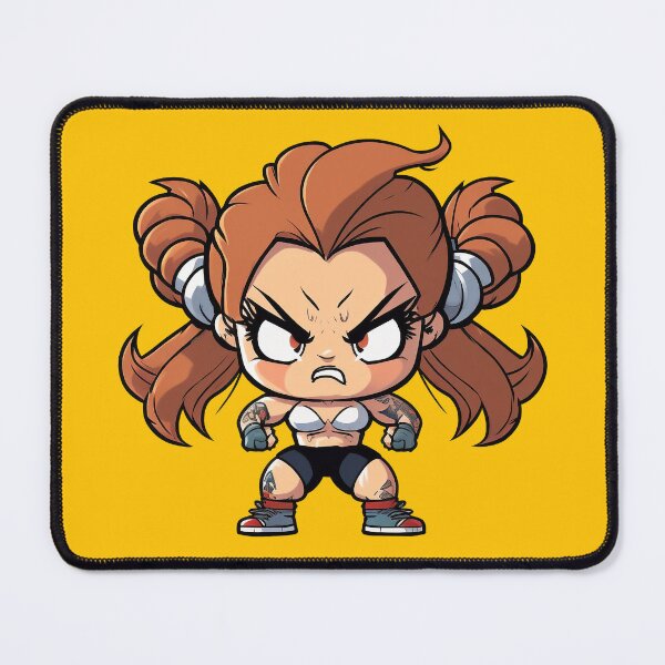 Item preview, Angry chibi fitness girl with muscles designed and sold by Jarmo Piironen.