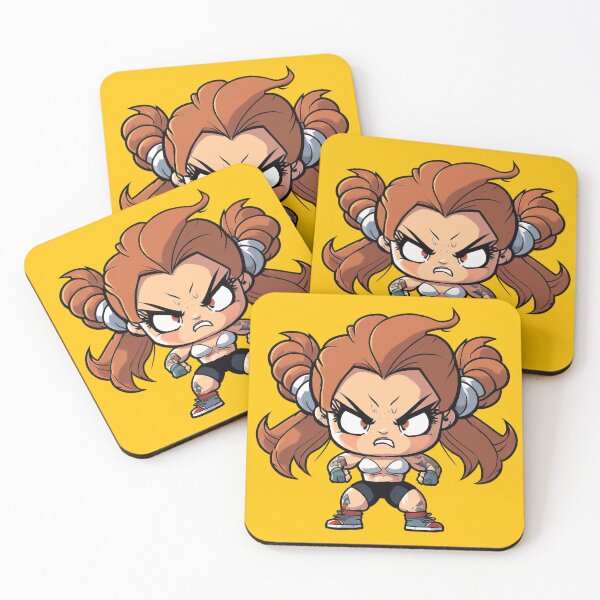 Item preview, Angry chibi fitness girl with muscles designed and sold by Jarmo Piironen.