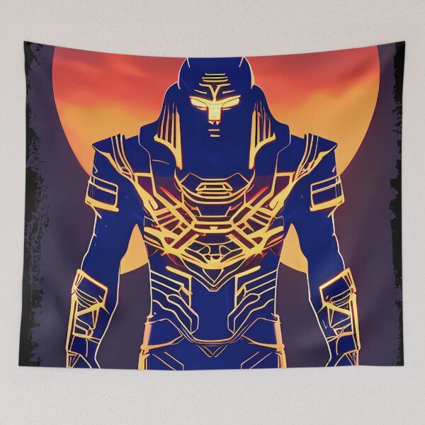 Item preview, Ra Egyptian Sun God Cyberpunk Sticker - Futuristic Design Featuring Ra, the Powerful Deity of Ancient Egypt in a Cyberpunk Style - Perfect for Laptops, Water Bottles, and More! designed and sold by Mytho Merch.