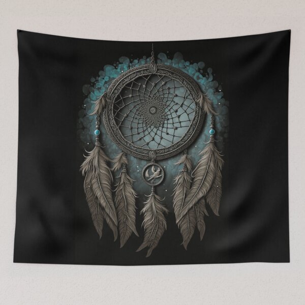Item preview, Brown Dreamcatcher w/ Muted Turquoise Accents - Native American Spiritual Symbol Dream Protection designed and sold by Dragonstrom.
