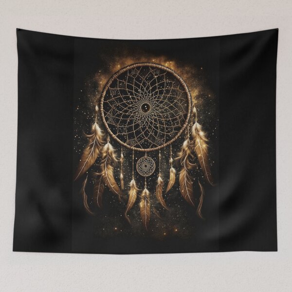 Item preview, Gold Dreamcatcher w/ Sparkling Magical Accents - Native American Spiritual Symbol Dream Protection designed and sold by Dragonstrom.